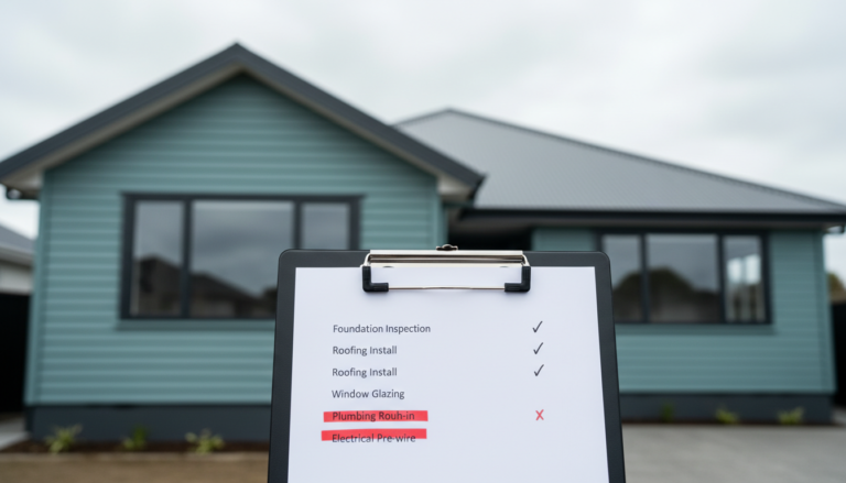 House front with clipboard checklist